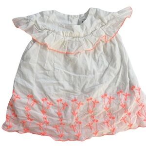 🩵4/$20 GAP White Dress with Neon pink Embroidery